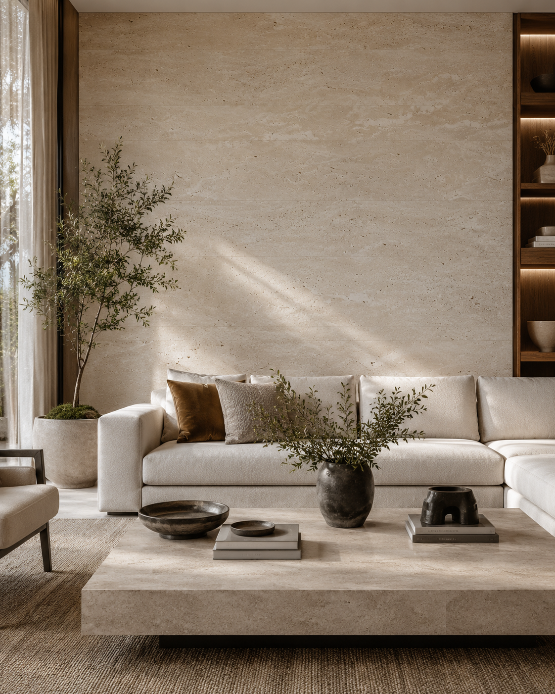 Stenstrukturpanel - Rome Travertine