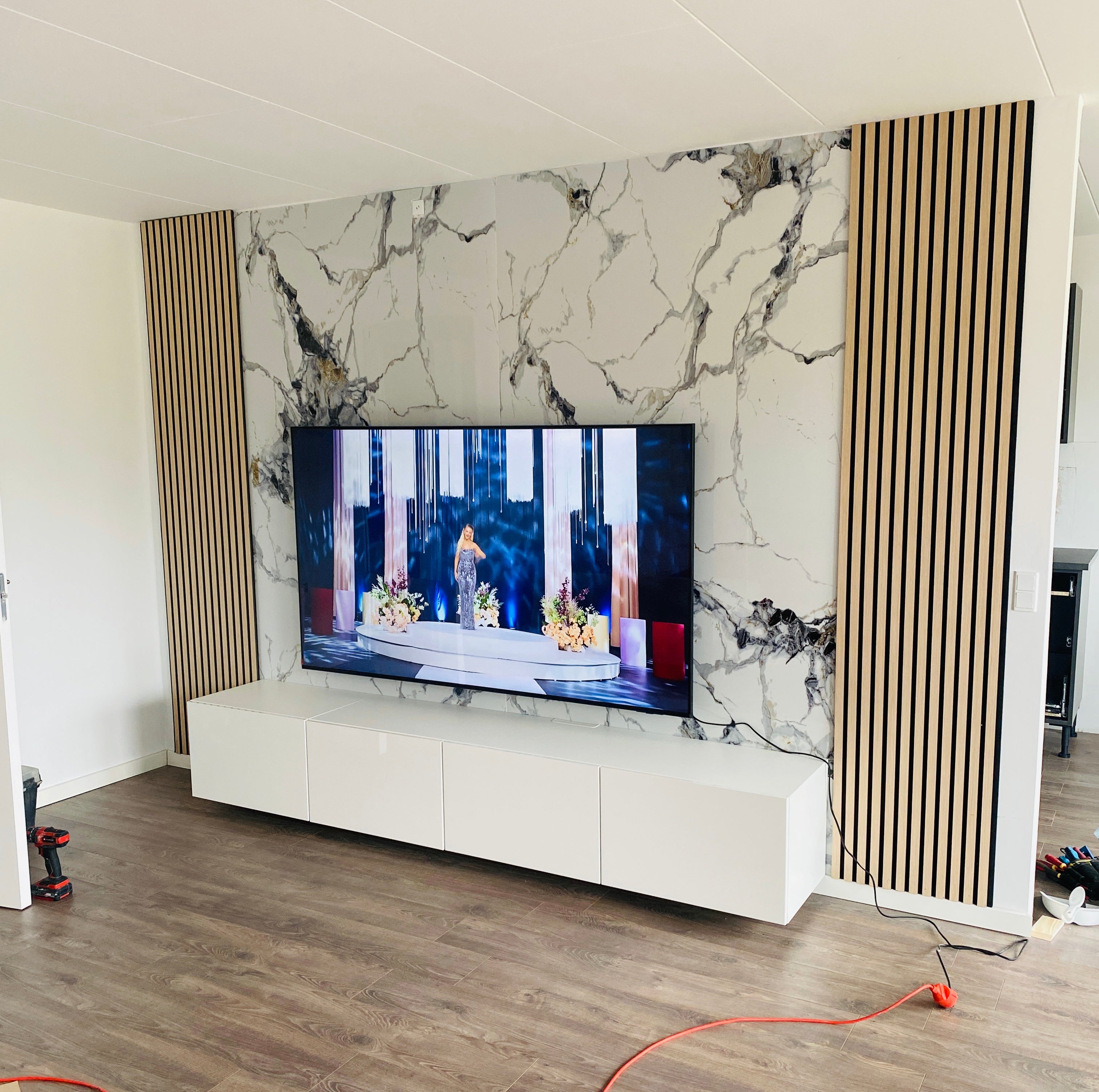 Stone PVC marmor panel – Arabescato‑White