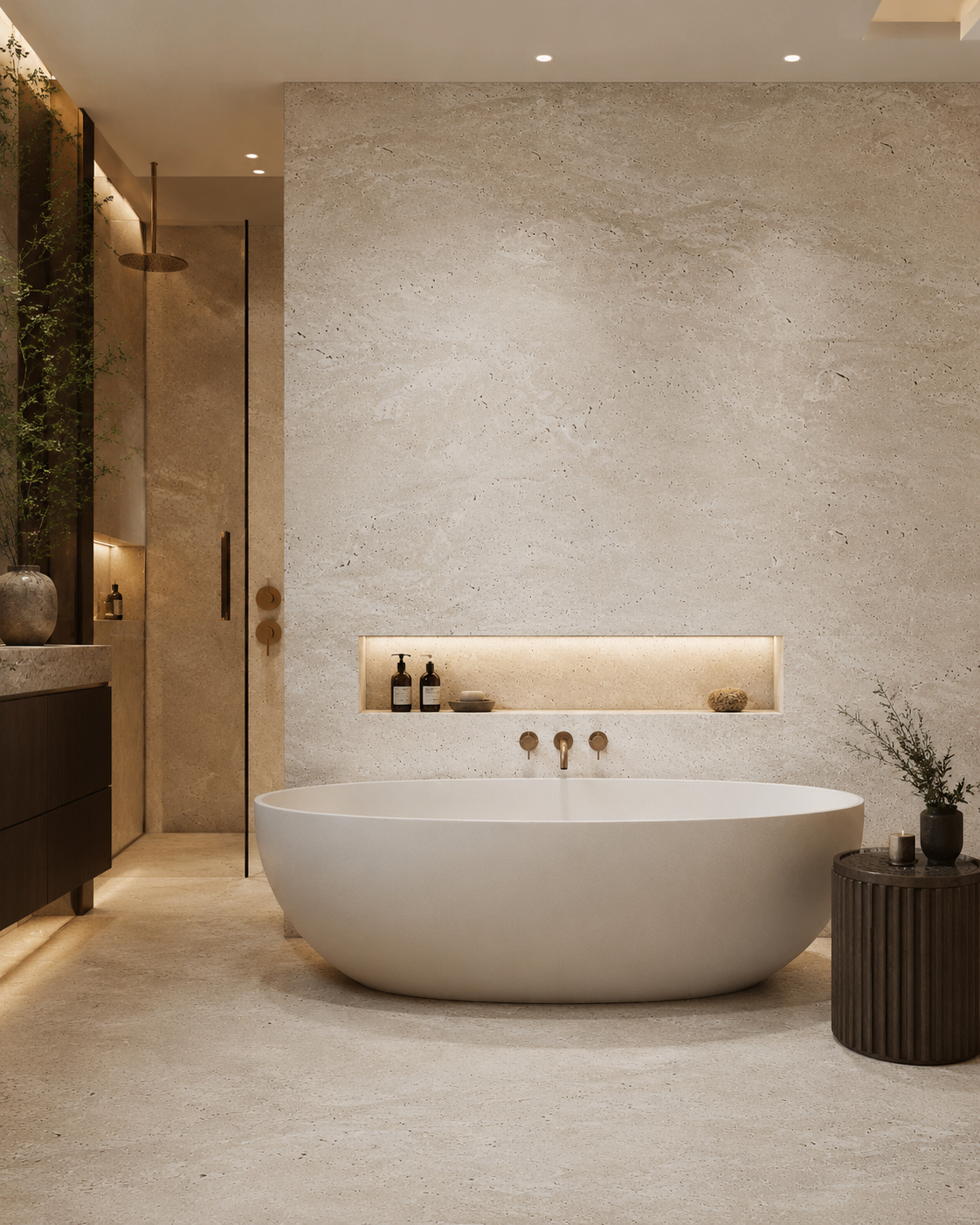 Stenstrukturpanel - Rome Travertine
