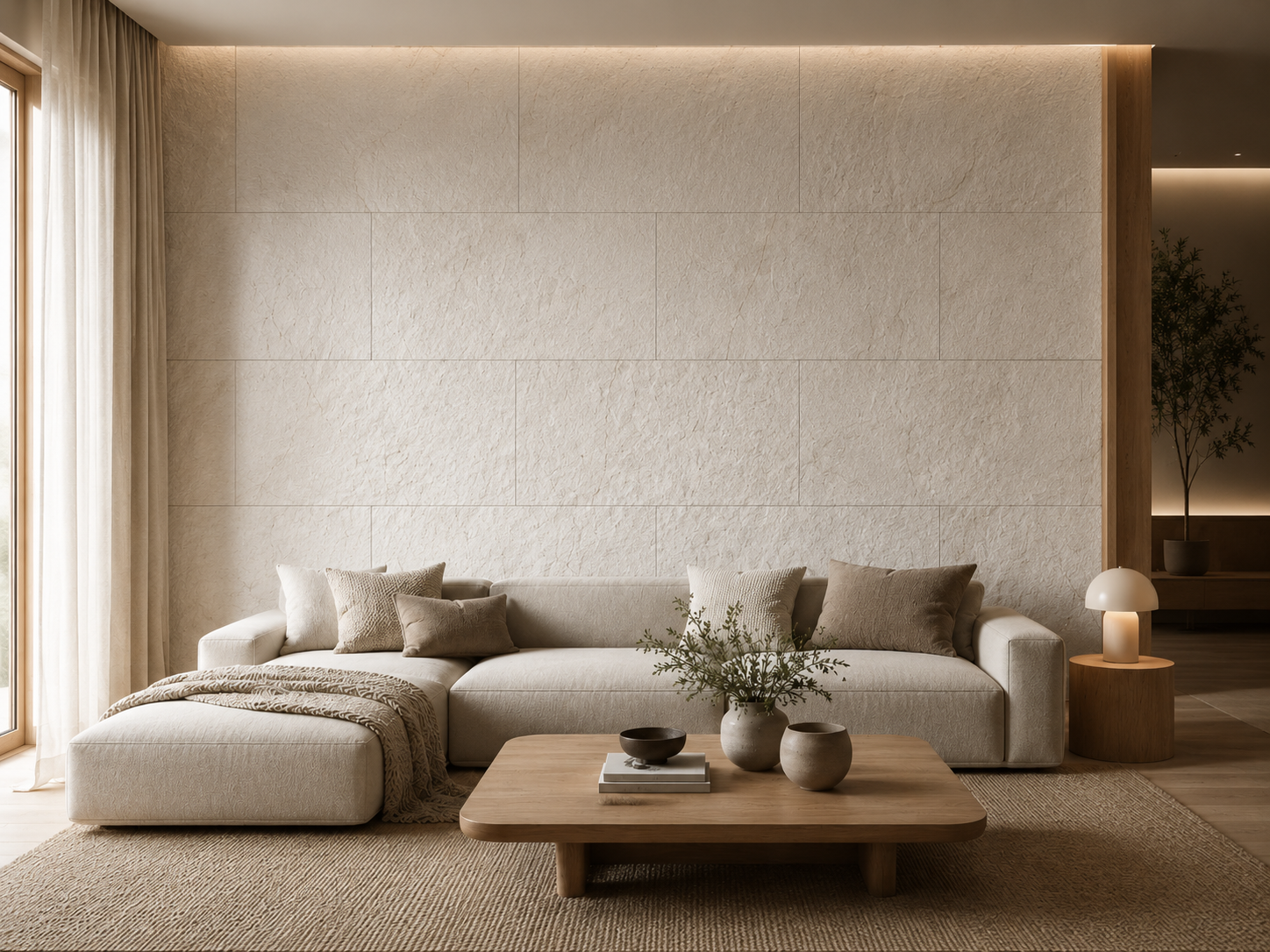 Stenstrukturpanel - Castol White