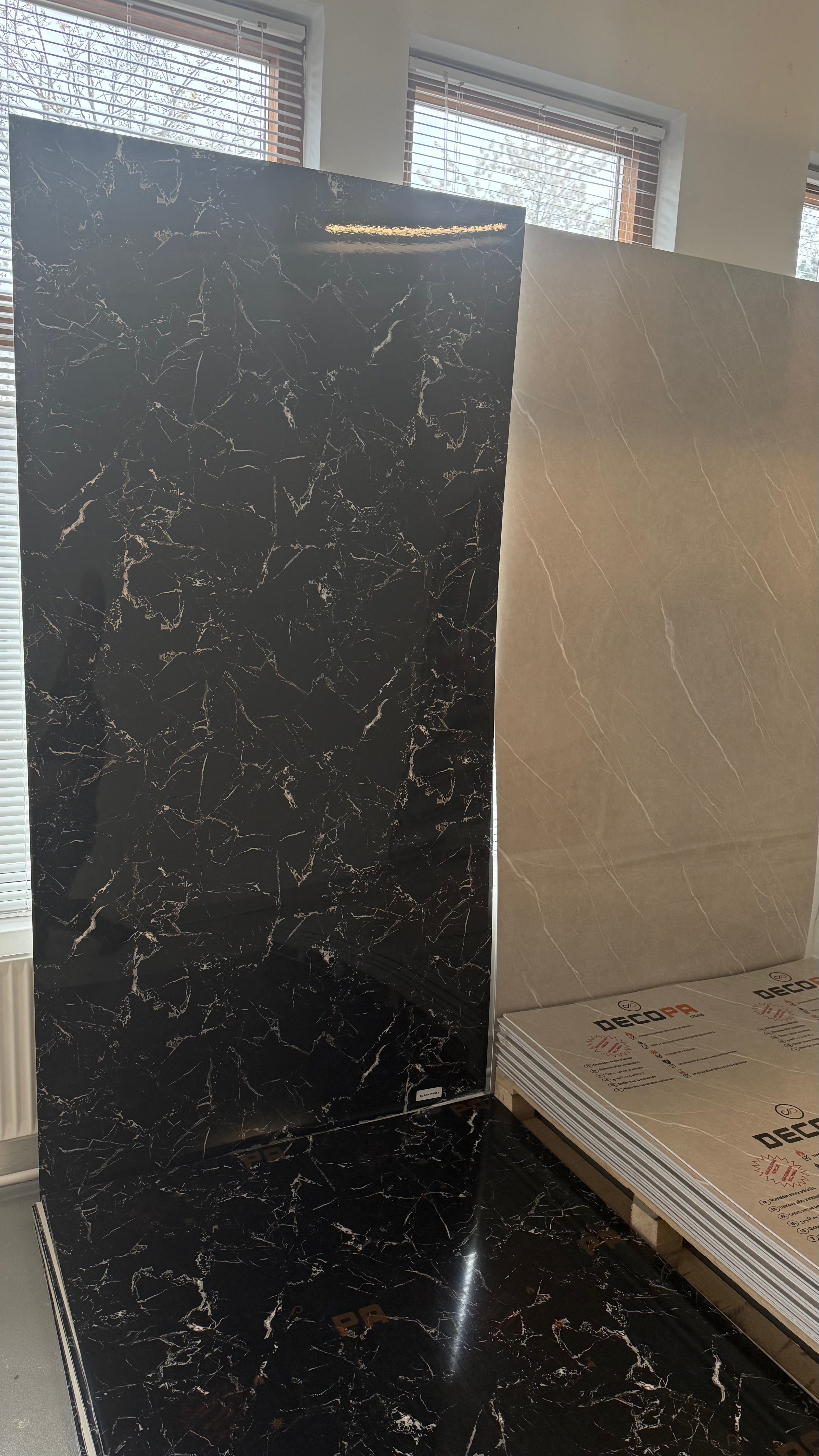 Stone PVC marmor panel – Black & White