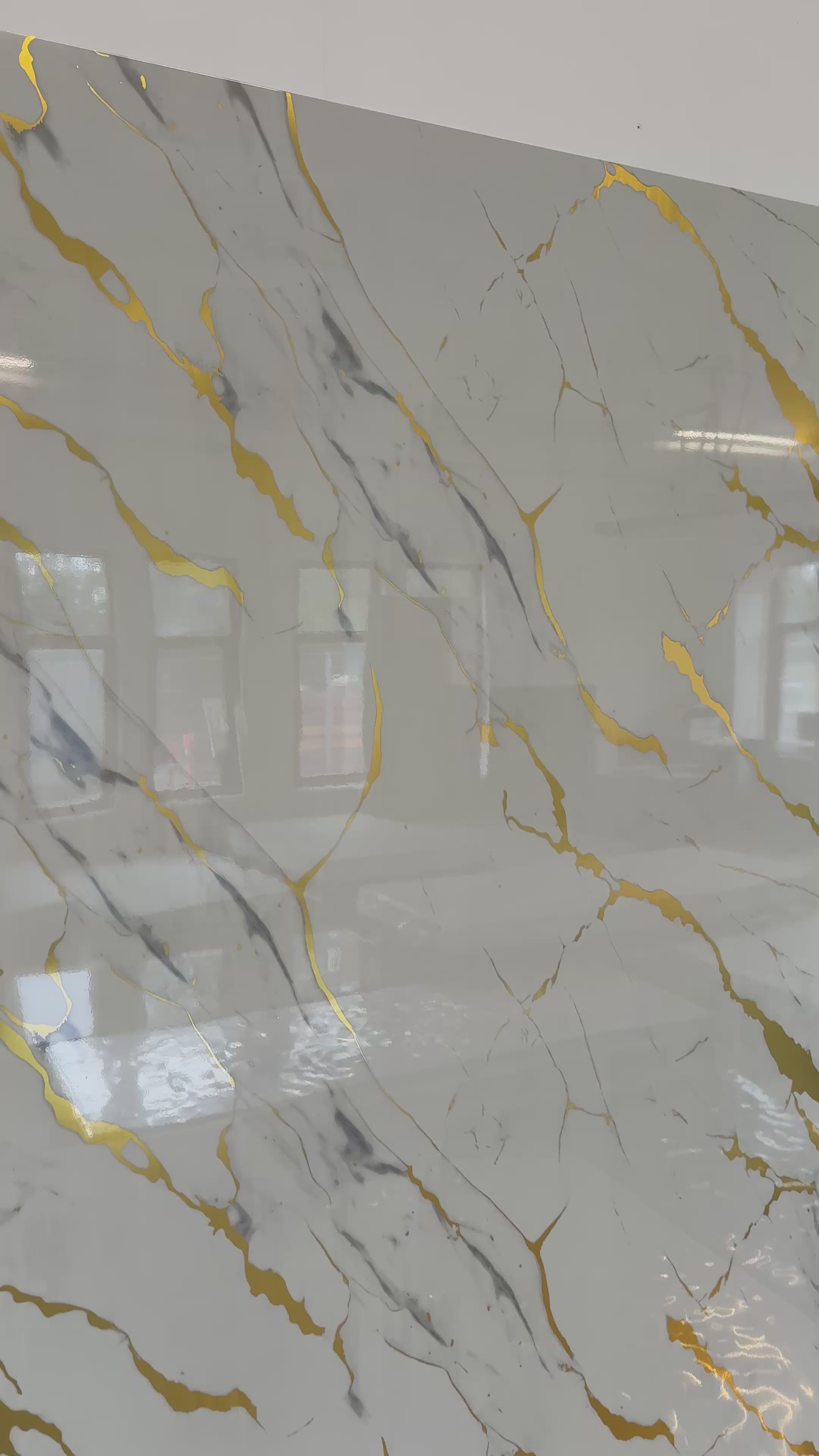 Stone PVC marmor panel – Golden Wave